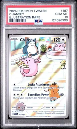 2024 POKEMON TWM EN-TWILIGHT MASQUERADE ILLUSTRATION RARE #187 CHANSEY PSA 10 - Image 1