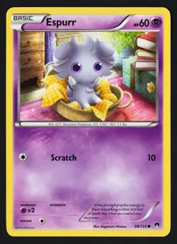Espurr 58/122 XY BREAKpoint 2016 - Pokemon TCG - Image 1