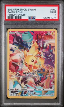 Pokemon Pikachu 160/159 Crown Zenith Secret Rare PSA 9 - Image 1