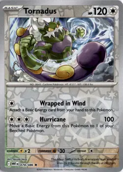 Tornadus Reverse Holo SV: White Flare 078/086 Pokemon Card TCG - Image 1