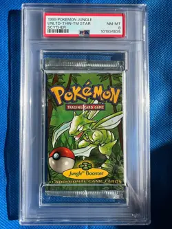 1999 POKEMON JUNGLE Unlimited Thin Font TM Star SCYTHER NM-MT PSA 8 - Image 1