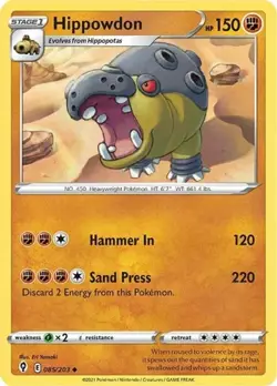 [4x] Hippowdon (#085/203) - Reverse Holofoil SWSH07 LP Pokemon - Image 1