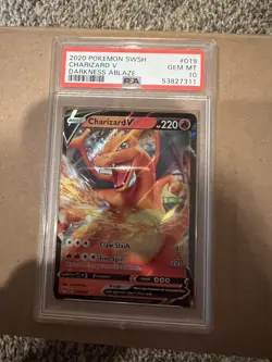 PSA 10 Charizard V 19/189 Darkness Ablaze 2020 Pokemon Sword & Shield Gem C0 - Image 1