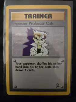 Pokemon TCG Trainer Imposter Professor Oak Base Set 2 Rare Vintage 1999 - Image 1