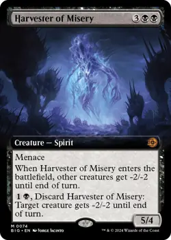 MTG Harvester of Misery 74 Mythic Extended Art OTJ The Big Score - Image 1