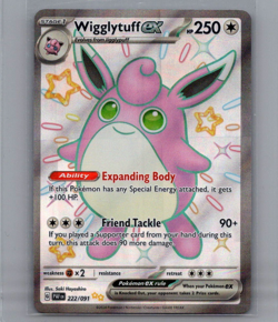 Wigglytuff ex 222/091 - Pokemon TCG Paldean Fates Shiny Full Art Ultra Rare NM - Image 1