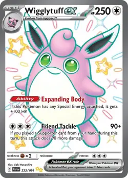 Wigglytuff ex 222/091 - SV: Paldean Fates (PAF) Shiny Ultra Rare Pokemon TCG NM - Image 1