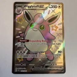 Pokemon Card TCG - Wigglytuff ex 222/091 Shiny Ultra Rare Paldean Fates Full Art - Image 1