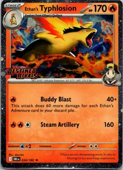 Ethan's Typhlosion (Prerelease) Rare Miscellaneous Cards & Products 034/182 NM H - Image 1