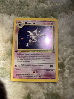 Pokemon TCG Haunter 1st Edition Holo Card Fossil, 6/62, Holographic Rare - Image 1