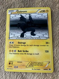 2011 Pokemon TCG Black & White Zekrom Black Star Promo Holo Rare BW005 LP - Image 1
