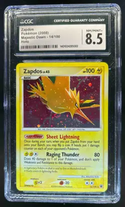 2008 Pokemon Diamond & Pearl Majestic Dawn Zapdos Holo Rare #14/100 CGC 8.5 - Image 1