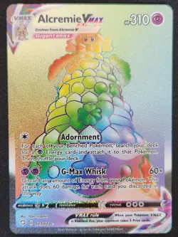 Alcremie VMAX 073/072 Shining Fates Rainbow Secret Rare Holo Pokemon TCG 2021 NM - Image 1