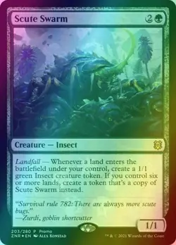 2020 Zendikar Rising Promos Scute Swarm FOIL Expansion/Rare #203 - Image 1