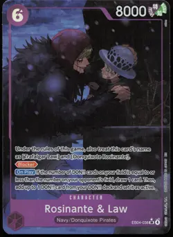 Rosinante & Law (Alternate Art) SR The Azure Sea's Seven EB04-038 NMFoil - Image 1