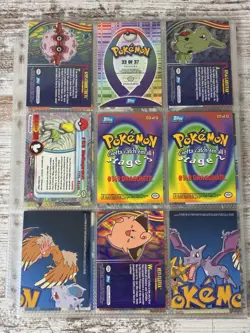 Pokemon Topps 1990’s Card Lot 10 Pages Near Mint Chrome Holo Speckled Sticker - Image 2