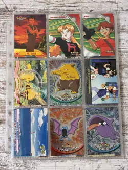 Pokemon Topps 1990’s Card Lot 10 Pages Near Mint Chrome Holo Speckled Sticker - Image 3