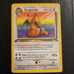 Dragonite 1st Edition Nonholo 19/62 Fossil Set 1999 Vintage Pokemon #59 - Image 1