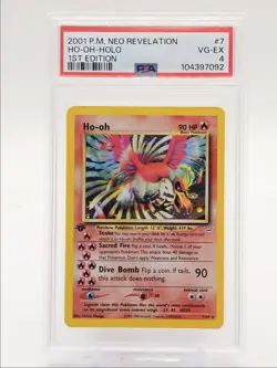 HO-OH 2001 POKEMON NEO REVELATION 1ST EDITION HOLO RARE 7/64 PSA 4 Q3626 - Image 1