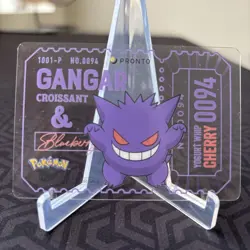 Pokemon Gengar Croissant & Blueberry Promo 1001-P No.0094 Clear Card ~ LP - Image 1
