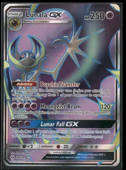 NM Lunala GX 141/149 SM Base Set Holo Full Art Ultra Rare Pokemon Card 2017 - Image 1