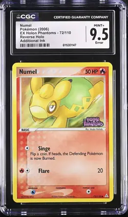 CGC 9.5 Error Numel EX Holon Phantoms 72/110 Reverse Holo Stamped Pokemon Card - Image 1