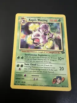 Koga’s Weezing 50/132 Gym Challenge Unlimited 2000 Pokemon Card Uncommon NM - Image 1