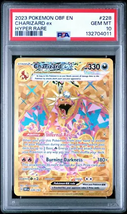 2023 POKEMON OBF EN-OBSIDIAN FLAMES HYPER RARE #228 CHARIZARD EX PSA 10 - Image 1