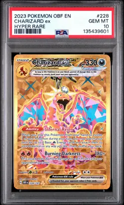 2023 POKEMON OBF EN-OBSIDIAN FLAMES HYPER RARE #228 CHARIZARD EX PSA 10 - Image 1