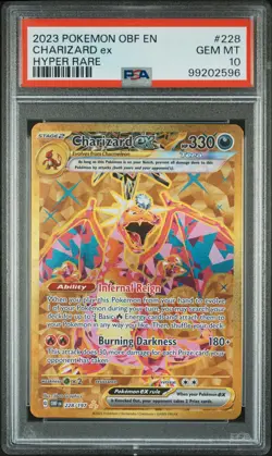 2023 POKEMON OBF EN-OBSIDIAN FLAMES HYPER RARE #228 CHARIZARD EX PSA 10 - Image 1