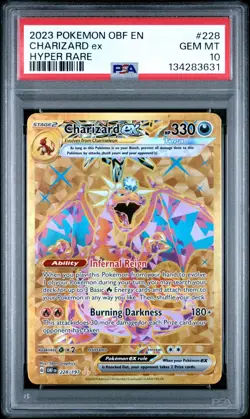 2023 POKEMON OBF EN OBSIDIAN FLAMES HYPER RARE #228 CHARIZARD EX PSA 10 GEM MT - Image 1