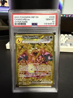 2023 POKEMON OBF EN-OBSIDIAN FLAMES HYPER RARE #228 CHARIZARD EX PSA 10 - Image 1