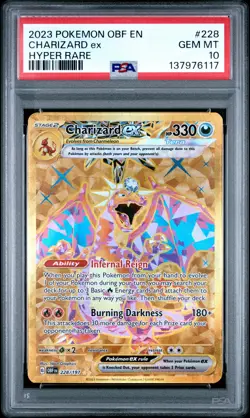 2023 POKEMON OBF EN-OBSIDIAN FLAMES HYPER RARE #228 CHARIZARD EX PSA 10 - Image 1