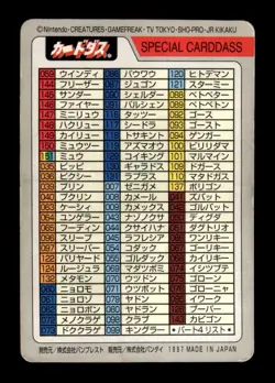 Special Checklist Bandai Carddass Series 3-4 Pokemon Japanese ~ HP - Image 2