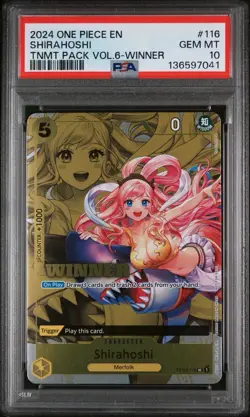 2024 ONE PIECE TOURNAMENT PACK VOL.6 | WINNER SHIRAHOSHI 116 PSA 10 - Image 1