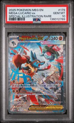 Pokemon Mega Evolutions TCG Mega Lucario EX Card 179/132 Sir - Image 1