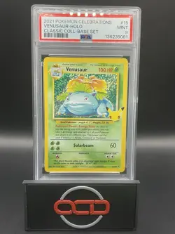 2021 Pokemon TCG Classic Collection Celebrations 15/102 Venusaur Holo PSA 9 Mint - Image 1