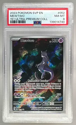 139014740 Mewtwo 2023 Pokemon Scarlet Violet Ultra Premium Promo #052 PSA 8 - Image 1