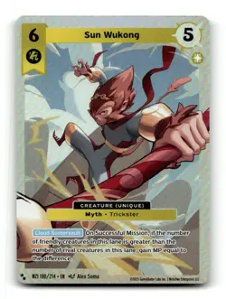 2025 Metazoo "Sun Wukong" Holo Super Rare 2-Star- Card #180/214 - Image 1