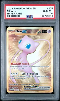 2023 POKEMON MEW EN-151 HYPER RARE #205 MEW EX PSA 10 - Image 1