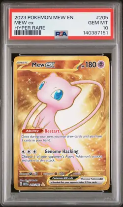 2023 POKEMON MEW EN-151 HYPER RARE #205 MEW EX PSA 10 - Image 1
