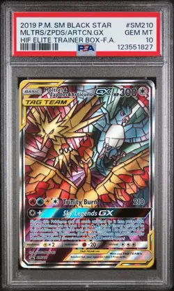 Moltres Zapdos Articuno GX PSA 10 GEM MT HIF ETB Promo SM210 2019 Pokemon ENG - Image 1