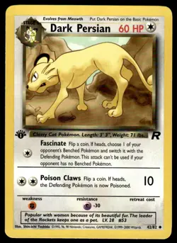 Pokemon TCG Team Rocket (1st Edition) #42/82 Dark Persian LP+ - Image 1