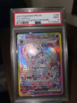 2025 POKEMON PRE EN-PRISMATIC EVOLUTIONS #156 SYLVEON EX PSA 9 - Image 1