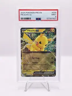 PSA 9 - 2025 POKEMON PRE EN-PRISMATIC EVOLUTIONS 028 PIKACHU EX - Image 1
