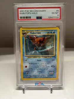 Pokemon TCG Kabutops Neo Discovery Holo Card 6/75 - PSA 6 - Image 1