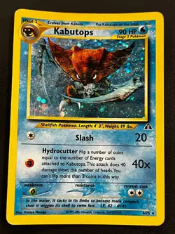 Kabutops 6/75 - Neo Discovery Holo Rare Pokemon TCG Card Vintage MP - Image 1