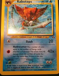 POKEMON TCG KABUTOPS HOLOGRAPHIC CARD #6/75 EXCELLENT CONDITION. UNGRADED 2001 - Image 3