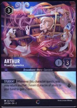 LORCANA ARTHUR WIZARD'S APPRENTICE ENCHANTED RISE OF THE FLOODBORN MINT UNPLAYED - Image 1