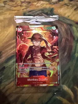 Sealed Promo One Piece CARD Treasure Booster Monkey.D.Luffy ST10-006 SR - NM - Image 1